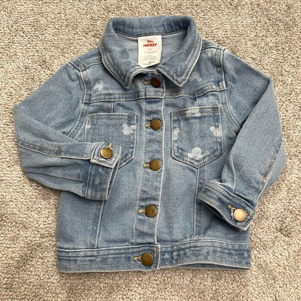 Disney Junior Mickey Minnie Mouse Denim Jacket Infant 18M Blue Graphic Casual
